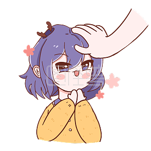 图怪兽原创元素圣诞节卡通可爱紫发小女孩表情包摸头