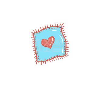 图怪兽原创元素卡通爱心手帕