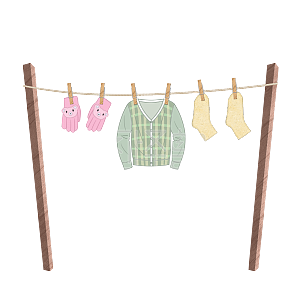 图怪兽晾衣绳服饰晾晒