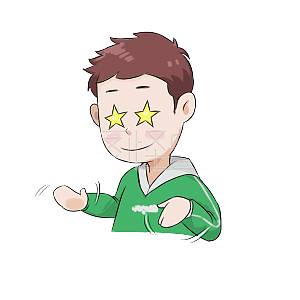 眼睛放光男孩餐饮美食大闸蟹条漫