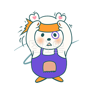 图怪兽原创元素卡通搞怪小熊表情包求饶