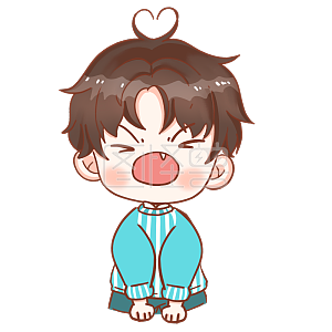 图怪兽原创元素卡通q版男孩表情包咆哮