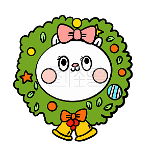 图怪兽原创元素卡通风圣诞卡通人物可爱新头饰满意插画原创元素