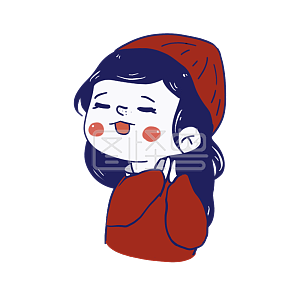 图怪兽原创元素卡通手绘女孩表情包讨好