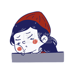 图怪兽原创元素卡通手绘女孩表情包叹气