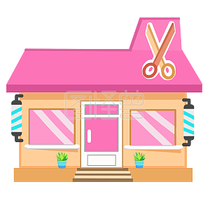 图怪兽原创元素  理发店  卡通