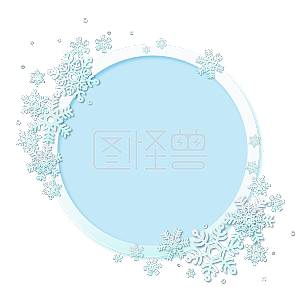 扁平 简约  冬季 冬天  雪花 飘雪  下雪  文本框 标题框