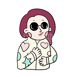 图怪兽原创元素双十一购物女孩酷表情包插画元素