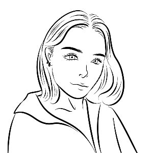 图怪兽原创元素  卡通  线稿 头像 复古 人物 时尚 女孩 女性