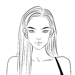 图怪兽原创元素  卡通  线稿 头像 复古 人物 时尚 女孩 女性