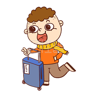 图怪兽原创元素卡通风表情包去旅游插画元素