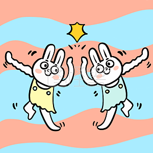 图怪兽原创元素卡通表情包击掌插画元素