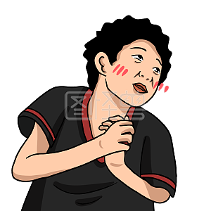 图怪兽原创元素手账插画元素表情包男孩爱慕仰慕心动