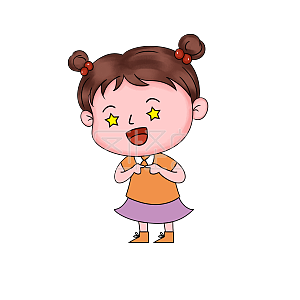 图怪兽原创元素卡通女孩激动两眼放光表情包