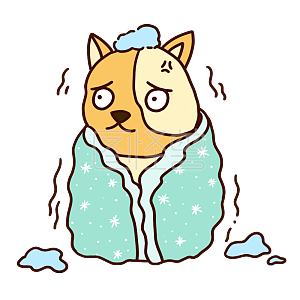 图怪兽原创元素卡通冬天冻成狗表情包