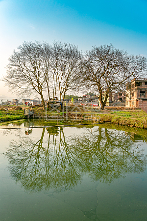 乡村风景背景图片-乡村风景素材设计-图怪兽