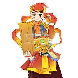 图怪兽原创元素 卡通 提写桃符 插画元素