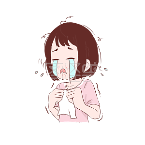 哭泣快乐源泉女孩人物条漫