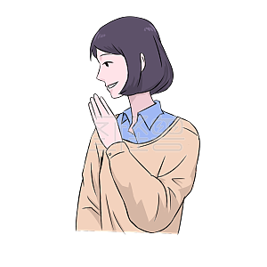 悄悄话黄衣女孩两幅面孔卡通可爱条漫