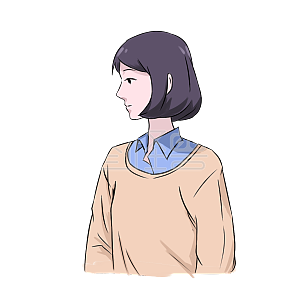 聆听黄衣女孩两幅面孔卡通可爱条漫