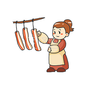 图怪兽原创元素手账表情包新年详情图怪兽美食小吃牛排腌腊肉食材