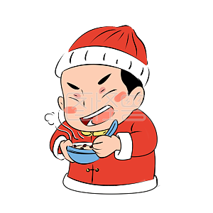 图怪兽原创元素腊八节吃粥的小孩子