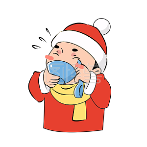 图怪兽原创元素腊八节吃粥的小孩子