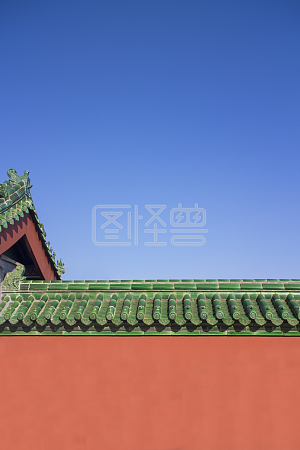 图怪兽原创元素北京故宫宫墙红砖绿瓦复古建筑