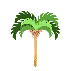 图怪兽原创元素卡通植物水果可爱槟榔树