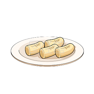 图怪兽原创元素 卡通 新年 年夜饭 年糕