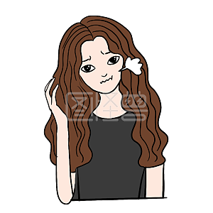 图怪兽原创元素卡通风女生节女孩表情包美女叹气插画元素