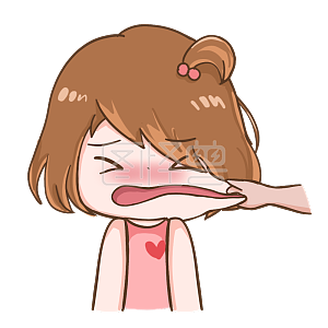 图怪兽原创元素白色情人节可爱女孩表情包扯脸