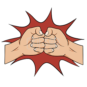 图怪兽原创元素手绘卡通315消费者权益保护日红拳头碰撞