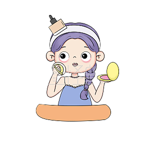 图怪兽原创元素卡通精致女孩化妆