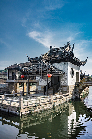 图怪兽原创素材旅游江南无锡惠山古镇复古