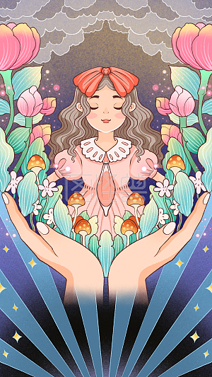 梦幻人物背景图片-梦幻人物素材设计-图怪兽