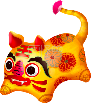 图怪兽原创元素卡通六一儿童节礼物布老虎童年回忆