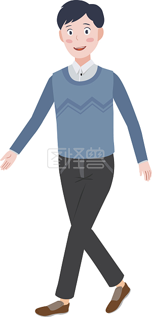 视频动画ai角色爸爸卡通走路