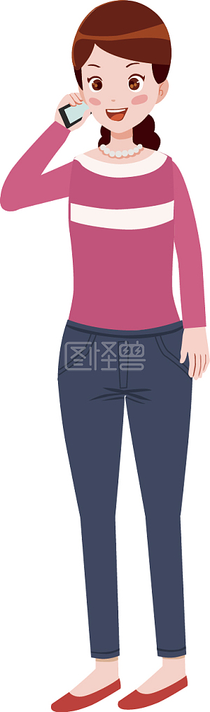 视频动画ai角色卡通妈妈打电话