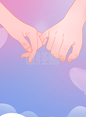 金边 中国风 节日 传统 七夕节 爱情 情侣 相伴 牵手