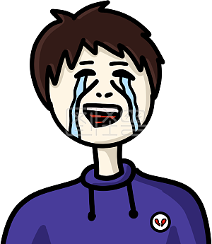 蓝色卡通哭泣的男孩子表情包