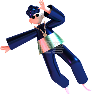 创意3d立体卡通朋克风人物