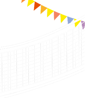 图怪兽原创元素扁平风排球网插画元素