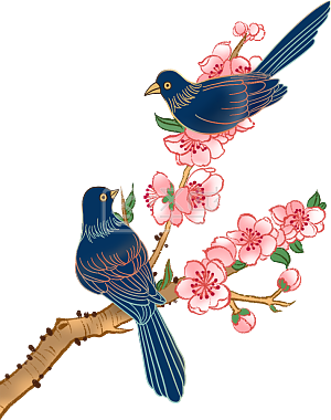 七夕节 爱情 喜鹊 桃花运 七夕详情卡通手绘古风中国风七夕喜鹊