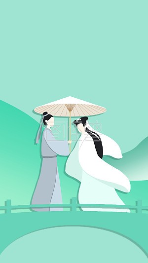 图怪兽原创素材古风七夕许仙白娘子