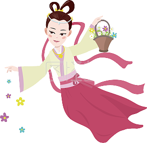 视频动画ai角色卡通仙女散花