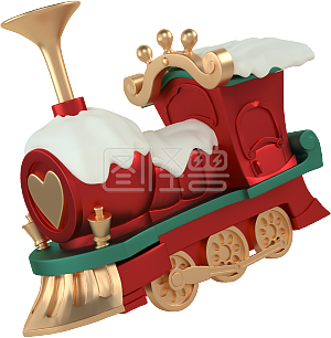 创意3d立体创意圣诞火车元素