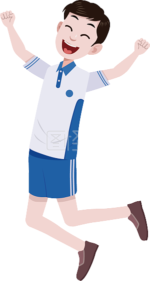 视频动画ai角色卡通男中学生开心