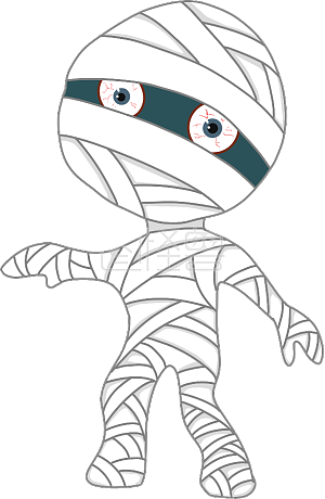 万圣节插画风格绷带怪人元素