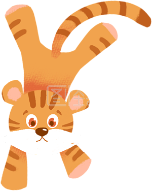 图怪兽原创元素倒立老虎虎年卡通老虎